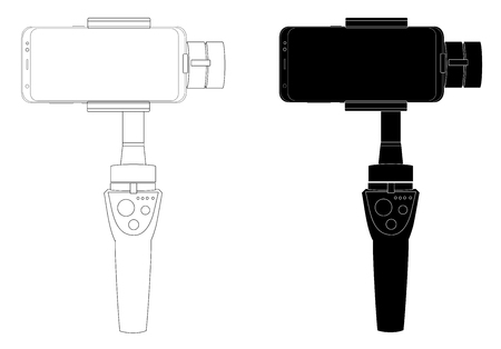 gimbal stabilizer for smartphone camera set vector eps 10のイラスト素材