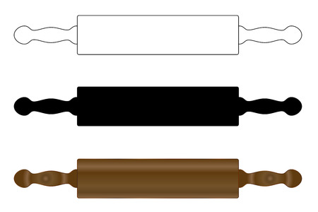 rolling pin icon set vector eps 10のイラスト素材
