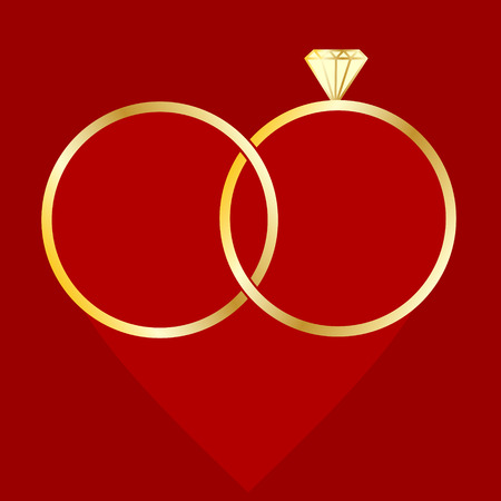 Wedding rings card vector eps 10のイラスト素材