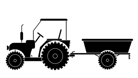 tractor with trailer vector eps 10のイラスト素材
