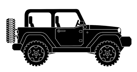 SUV jeep for safari and extreme travel pictogram vector eps 10のイラスト素材