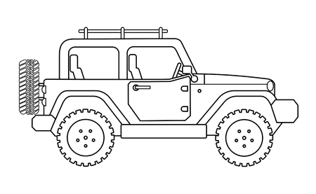 Suv jeep for safari and extreme travel drawing vector eps 10のイラスト素材