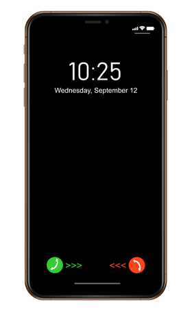 Brand new realistic mobile phone black smartphoneのイラスト素材