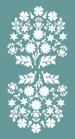 floral folk decorationのイラスト素材