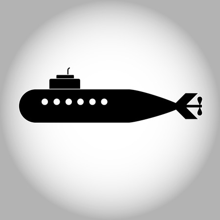 Simple illustration of military submarine icon for web designのイラスト素材