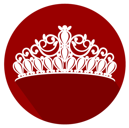 tiara crown women's wedding with stones flat design icon vector eps 10のイラスト素材