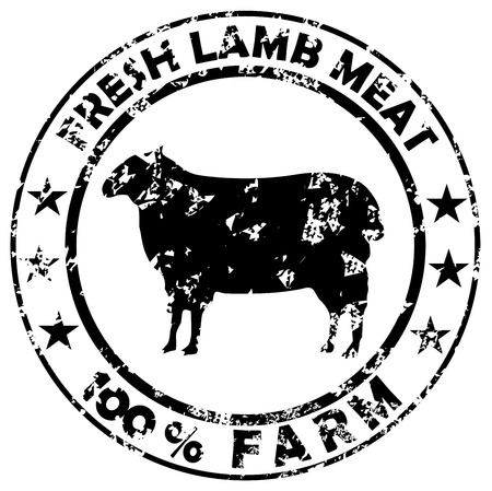 Farm Fresh Lamb Meat stamp grunge vector eps 10のイラスト素材