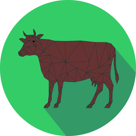 Cow icon in modern flat style for web, graphic and mobile design vector eps 10のイラスト素材