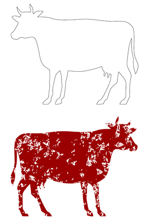 Cow icon set in modern flat style for web, graphic and mobile design vector eps 10のイラスト素材