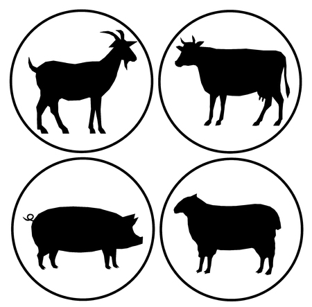 Farm Animals modern Set icon vector eps 10のイラスト素材
