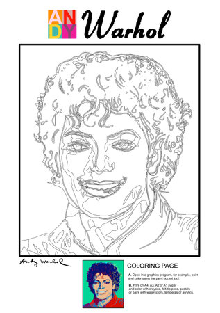 Andy Warhol Coloring pageのeditorial素材