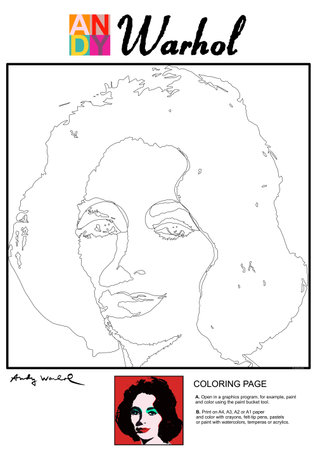 Andy Warhol Coloring pageのeditorial素材