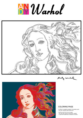 Andy Warhol Coloring pageのeditorial素材