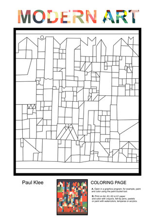 Modern Art Paul Klee Coloring pageの写真素材