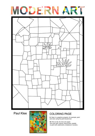 Modern Art Paul Klee Coloring pageの写真素材