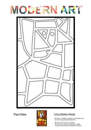 Modern Art Paul Klee coloring pageの写真素材