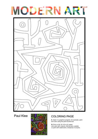 Modern Art Paul Klee Coloring pageの写真素材