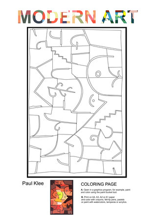 Modern Art Paul Klee Coloring pageの写真素材