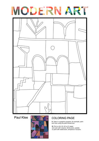 Modern Art Paul Klee Coloring pageの写真素材