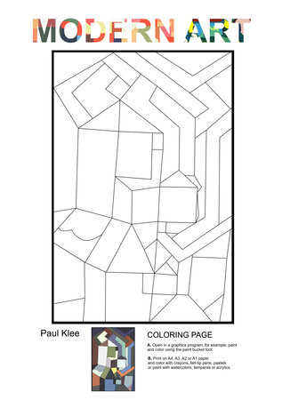 Modern Art Paul Klee Coloring pageの写真素材