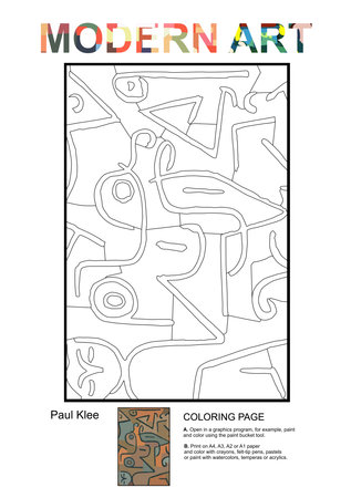 Modern Art Paul Klee Coloring pageの写真素材
