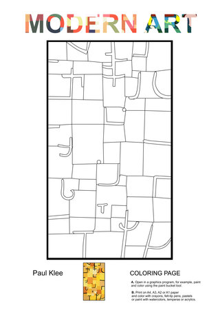 Modern Art Paul Klee Coloring pageの写真素材