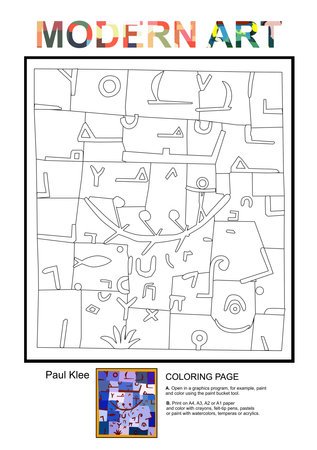 Modern Art Paul Klee Coloring pageの写真素材