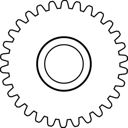 Gear drawing on white background vector eps 10のイラスト素材