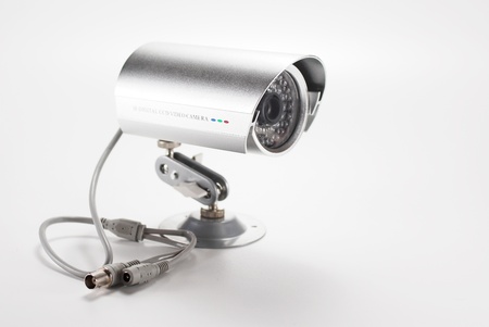 Silver isolated video surveillance cameraの写真素材