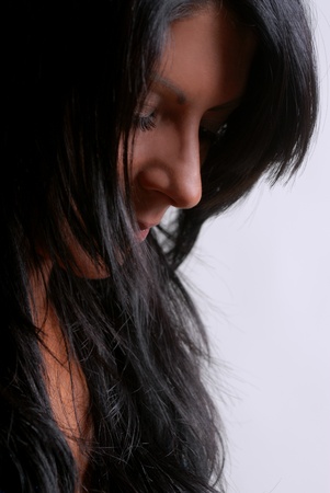 portrait of a brunetteの写真素材