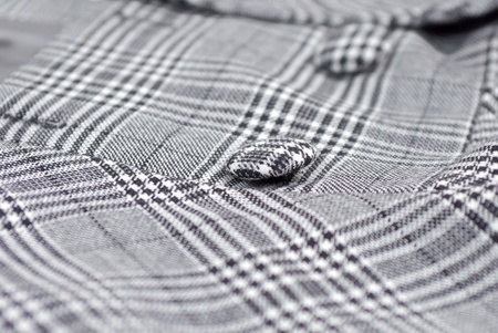 Button jacket on Prince of Wales fabric