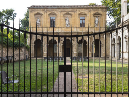 Nice monument with garden in Padova, Italyのeditorial素材