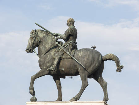 Equestrian monument at Gattamelata near Sant'Antonio churchの写真素材