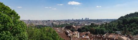 Panoramic view of old town of Pague from the castle, Czech Republica, Praha, Pragaのeditorial素材
