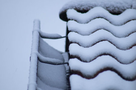 snowing winter in northern italy
