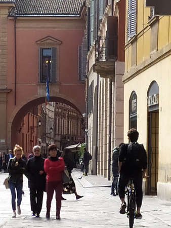 Street view of the city of Reggio Emilia, Italy
