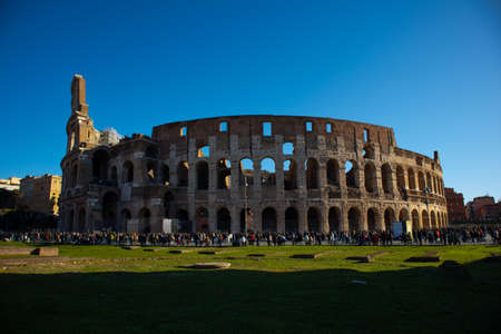 Views of Roman Coliseum, Roman Colosseum, Rome, Lazio. Italy. High quality photo