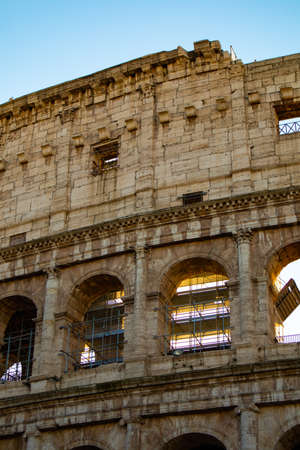 Views of Roman Coliseum, Roman Colosseum, Rome, Lazio. Italy. High quality photo