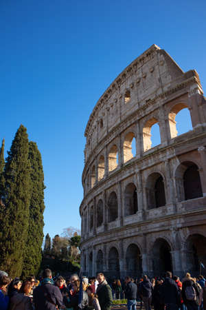 Views of Roman Coliseum, Roman Colosseum, Rome, Lazio. Italy