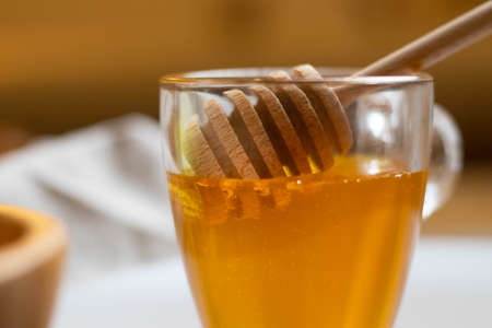 Eat the day with a healthy breakfast of honey muesli and apples. High quality photo