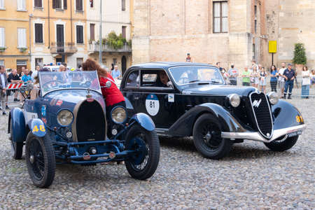 Parma, Italiy - 06, 18, 2022: Classic car race Mille Miglie 2022,