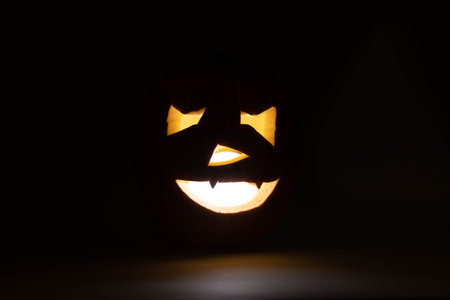one halloween pumpkin backlit background