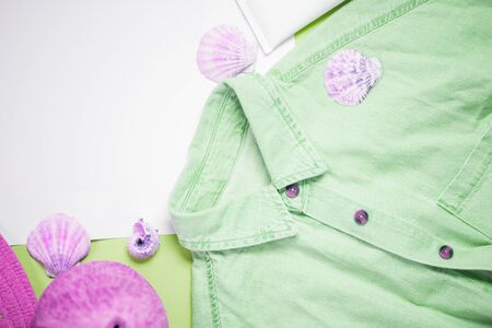 Woman summer clothes and accessoriesの写真素材