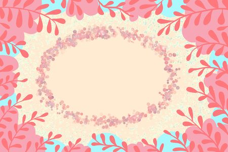 Beautiful illustration in a frame for copy spaceの写真素材