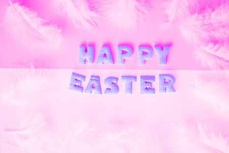 Happy Easter background, lettering from biscuitsの写真素材