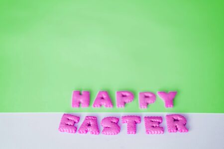 Happy Easter in colourful backgroundの写真素材