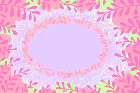 Beautiful illustration in a frame for copy spaceの写真素材