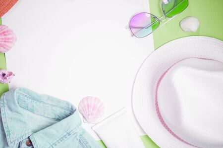 Woman summer clothes and accessoriesの写真素材