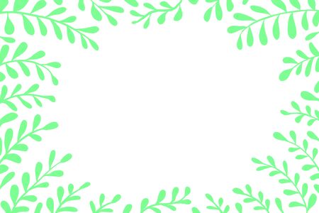 Beautiful frame of pink purple twigs, leaves on a white isolated background forの写真素材