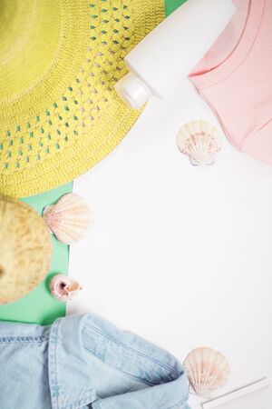Woman summer clothes and accessoriesの写真素材